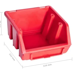 vidaXL Kit de cajas de almacenaje 39 pzas paneles de pared rojo negro Best