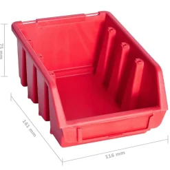 vidaXL Kit de cajas de almacenaje 39 pzas paneles de pared rojo negro Best