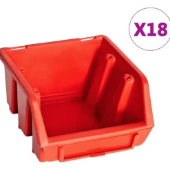 vidaXL Accesorios De Bricolaje-Kit de cajas de almacenaje 32 pzas paneles de pared rojo/negro