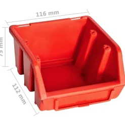 vidaXL Accesorios De Bricolaje-Kit de cajas de almacenaje 32 pzas paneles de pared rojo/negro