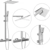 vidaXL Kit de ducha combinado con termostato acero inoxidable Online