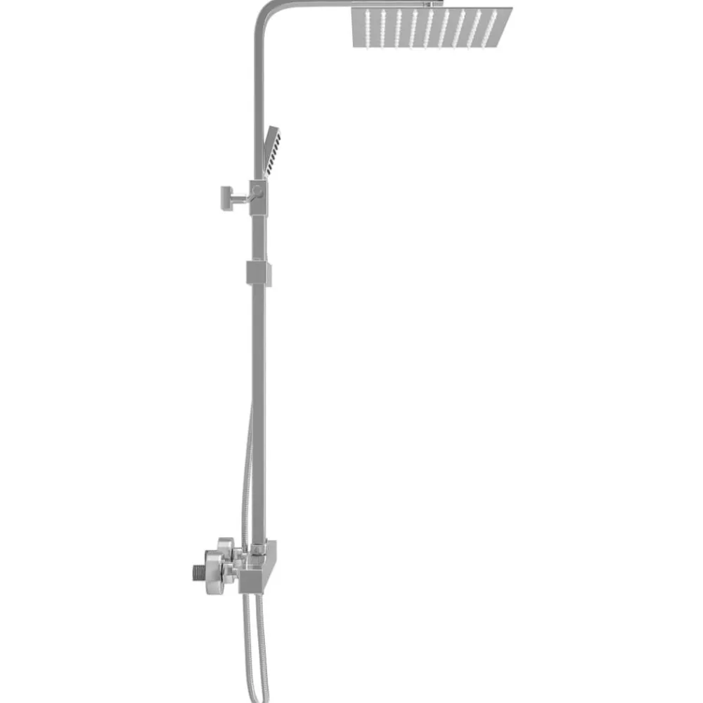 vidaXL Kit de ducha combinado con termostato acero inoxidable Online