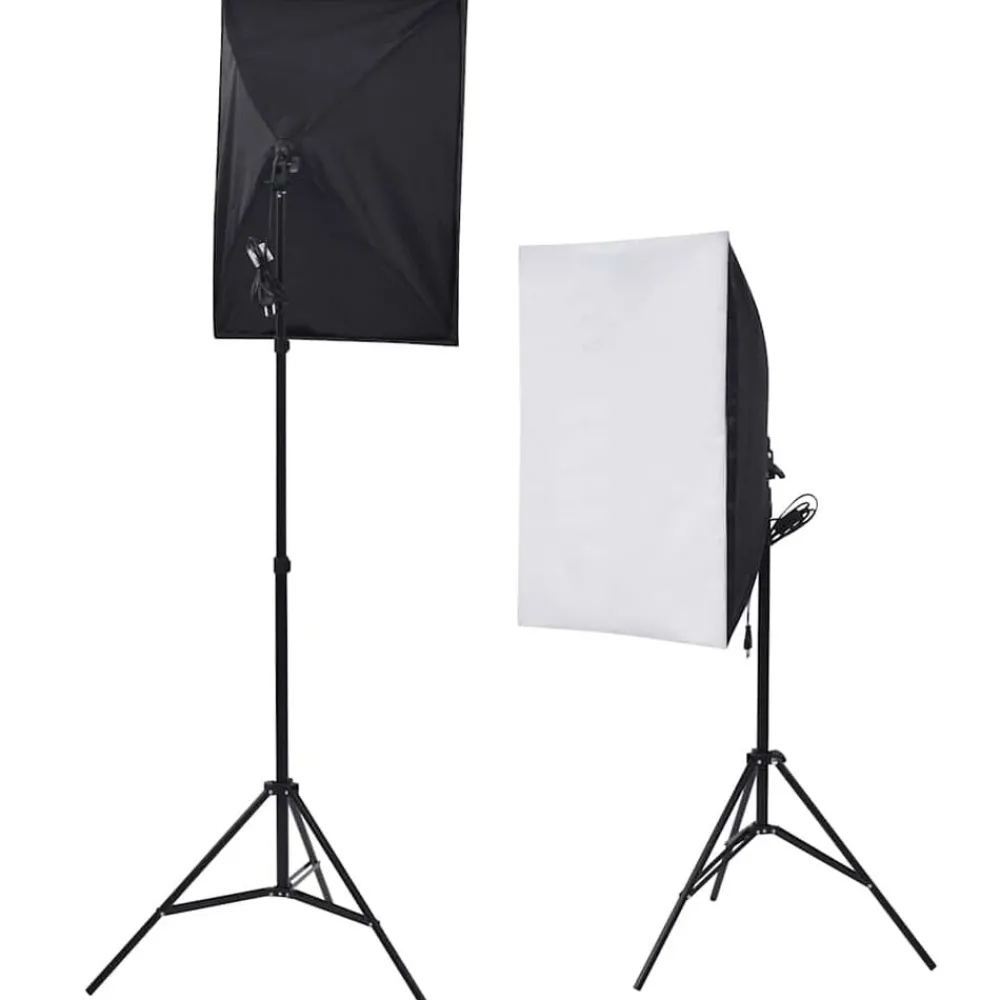 vidaXL Kit de estudio con 5 telones de fondo de colores y 2 softboxes Sale