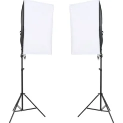 vidaXL Kit de estudio fotográfico con luces, fondo y reflector Verde Outlet