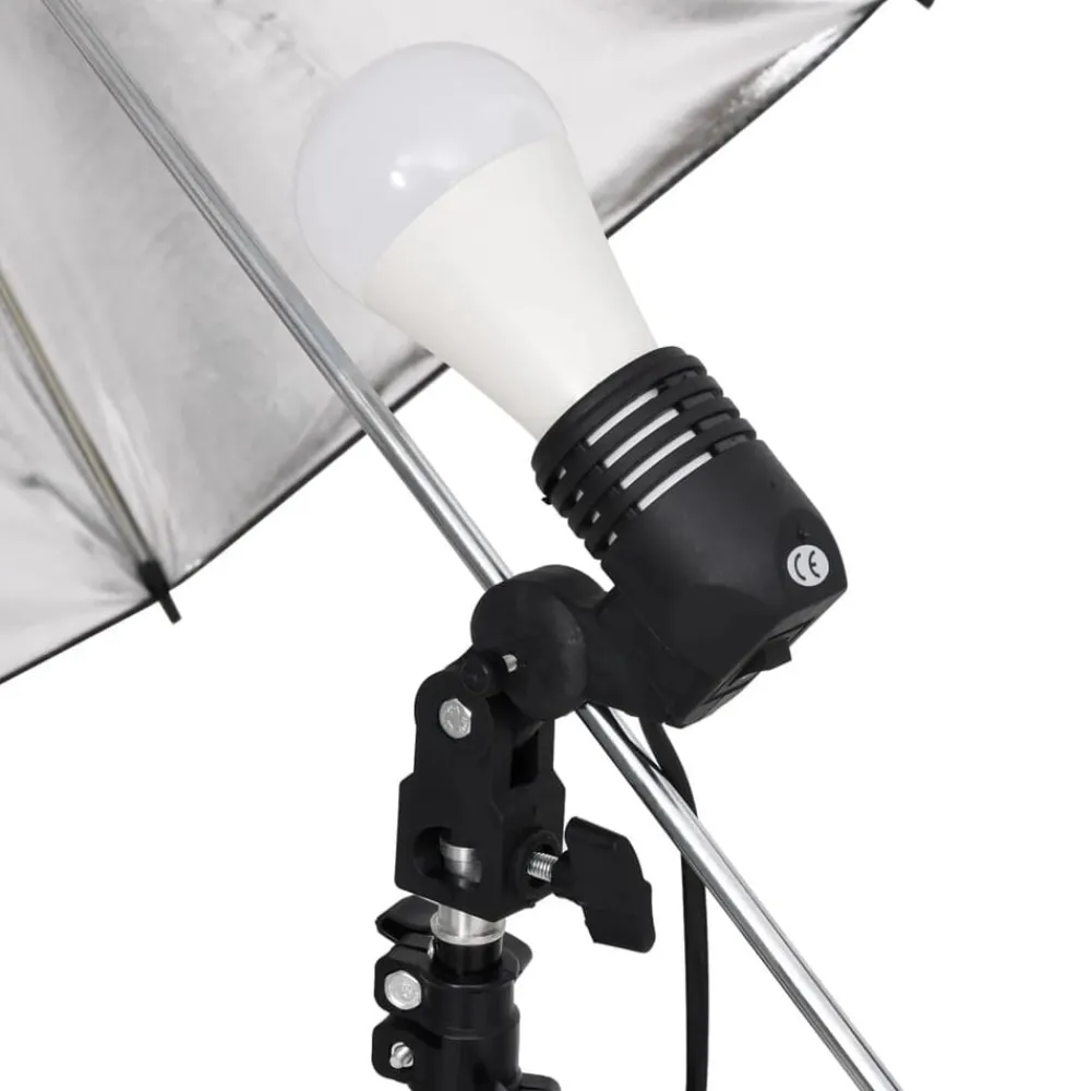 vidaXL Kit de estudio fotográfico con set de luces y fondo New