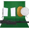 vidaXL Kit de estudio fotográfico con set de luces, fondo y reflector New