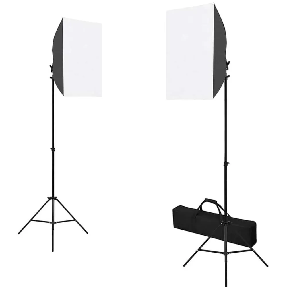 vidaXL Cámaras Y Objetivos-Kit de estudio fotográfico con luces softbox, fondo y reflector