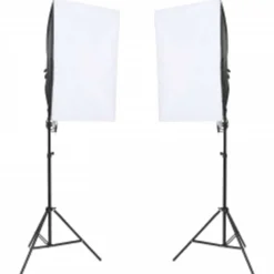 vidaXL Kit de estudio fotográfico con set de luces, fondo y reflector Hot