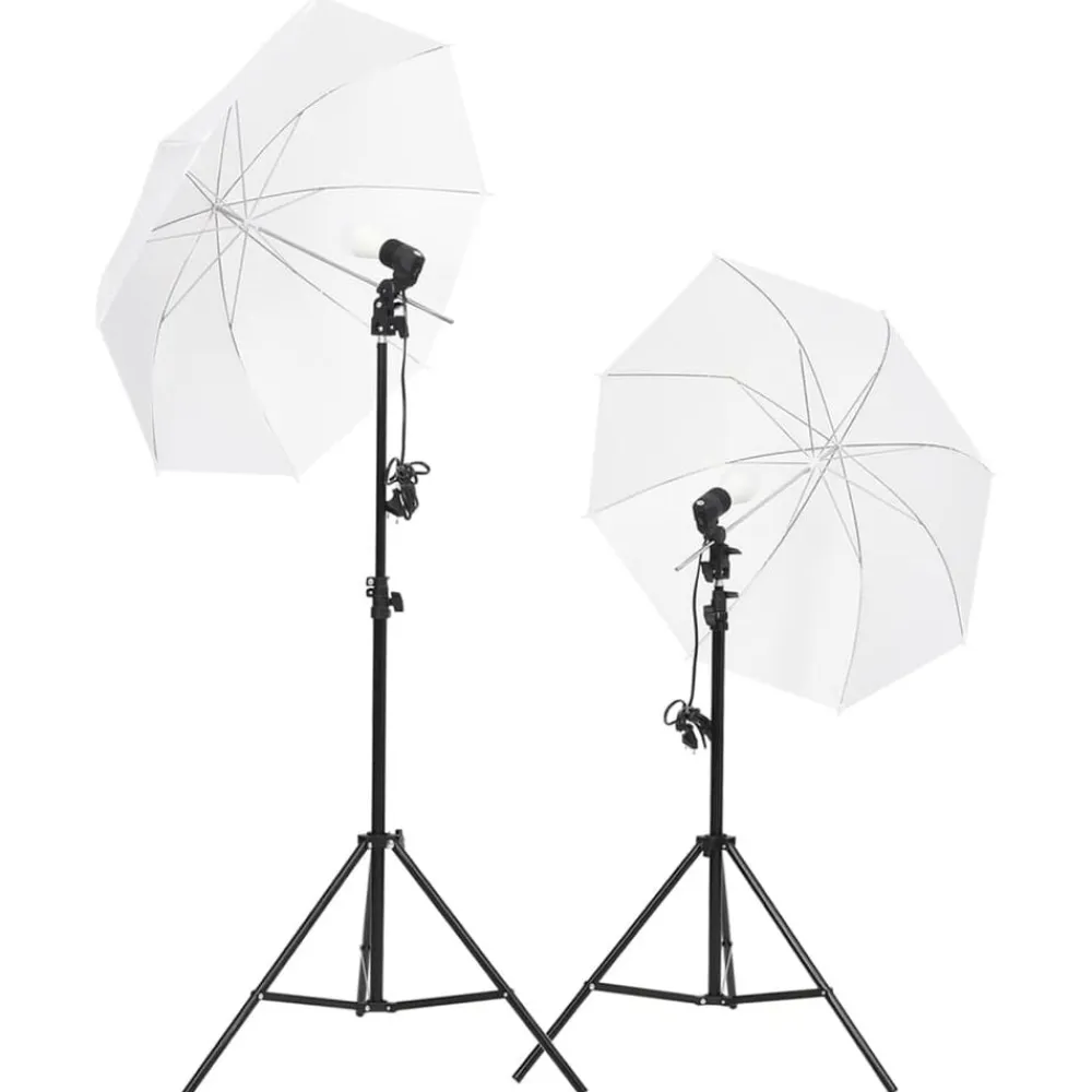 vidaXL Cámaras Y Objetivos-Kit de estudio fotográfico con luces, fondo y reflector