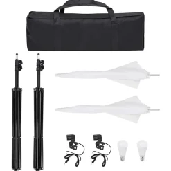 vidaXL Kit de estudio fotográfico con set de luces, fondo y reflector Verde Clearance