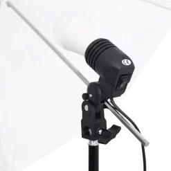 vidaXL Kit de estudio fotográfico con set de luces y fondo Negro Hot
