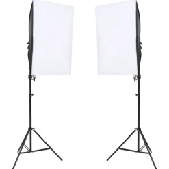 vidaXL Kit de estudio fotográfico con iluminación y fondo Verde Outlet