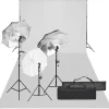 vidaXL Kit de estudio fotográfico con set de luces y fondo