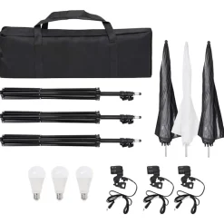 vidaXL Kit de estudio fotográfico con set de luces y fondo