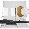 vidaXL Kit de estudio fotográfico con set de luces, fondo y reflector Sale