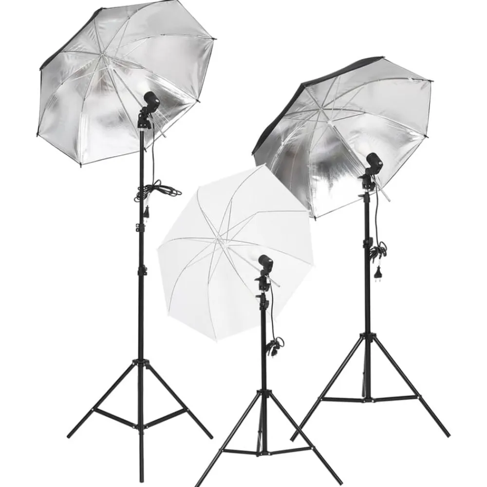 vidaXL Kit de estudio fotográfico con set de luces y fondo