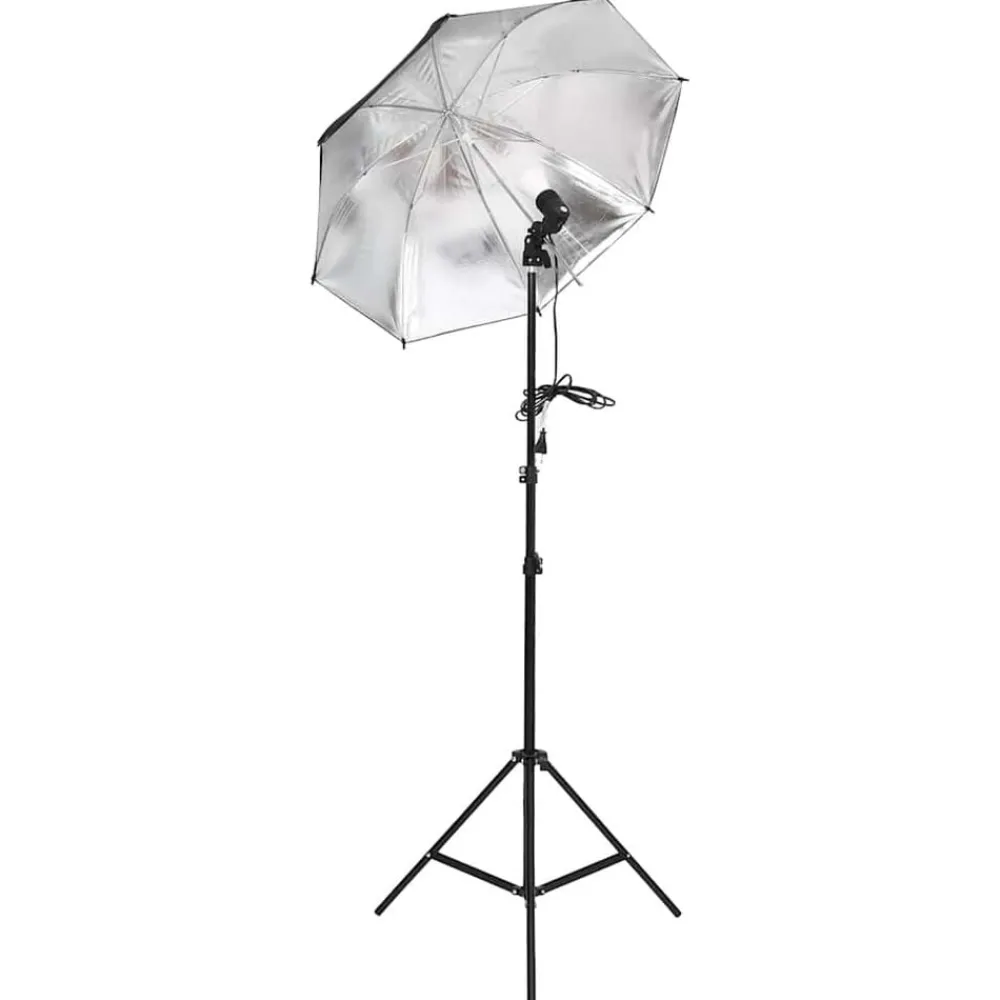 vidaXL Kit de estudio fotográfico con set de luces y fondo