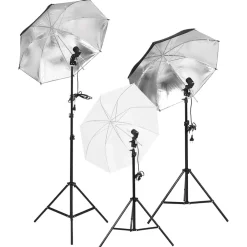 vidaXL Kit de estudio fotográfico con set de luces, fondo y reflector New
