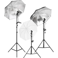 vidaXL Kit de estudio fotográfico con set de luces, fondo y reflector Best