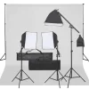 vidaXL Kit de estudio fotográfico con set de luces y fondo New