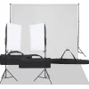 vidaXL Kit de estudio fotográfico con set de luces y fondo Discount