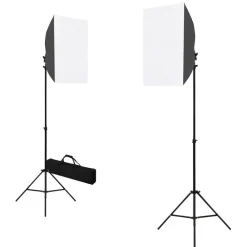 vidaXL Cámaras Y Objetivos-Kit de estudio fotográfico con luces softbox y fondos