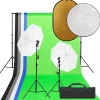 vidaXL Kit de estudio fotográfico con set de luces, fondo y reflector Discount