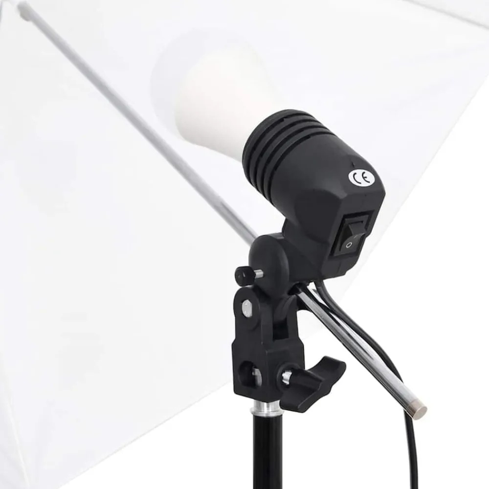 vidaXL Kit de estudio fotográfico con set de luces, fondo y reflector Discount