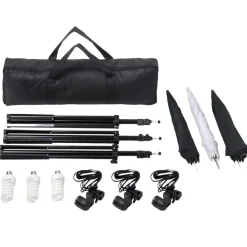 vidaXL Kit de estudio fotográfico con telón de fondo y set de luces Hot