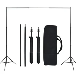 vidaXL Kit de estudio fotográfico con telón de fondo y set de luces Hot