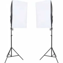 vidaXL Kit de estudio fotográfico con set de luces, fondo y reflector Outlet