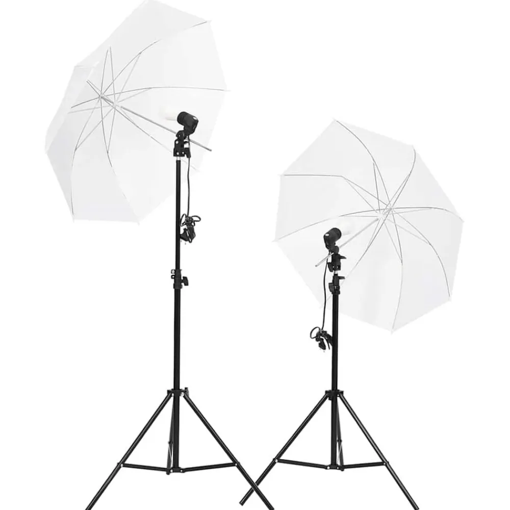 vidaXL Kit de estudio fotográfico con set de luces y fondo Clearance