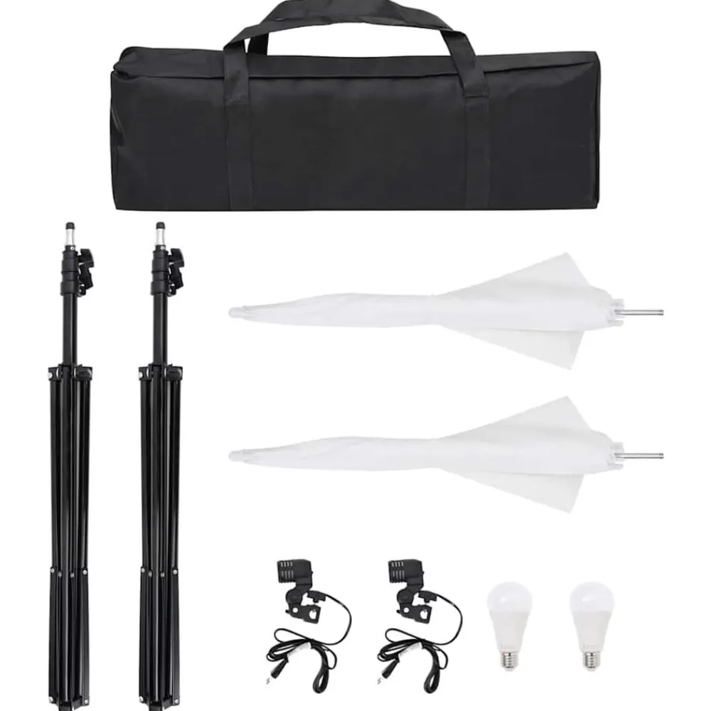 vidaXL Kit de estudio fotográfico con set de luces y fondo Clearance