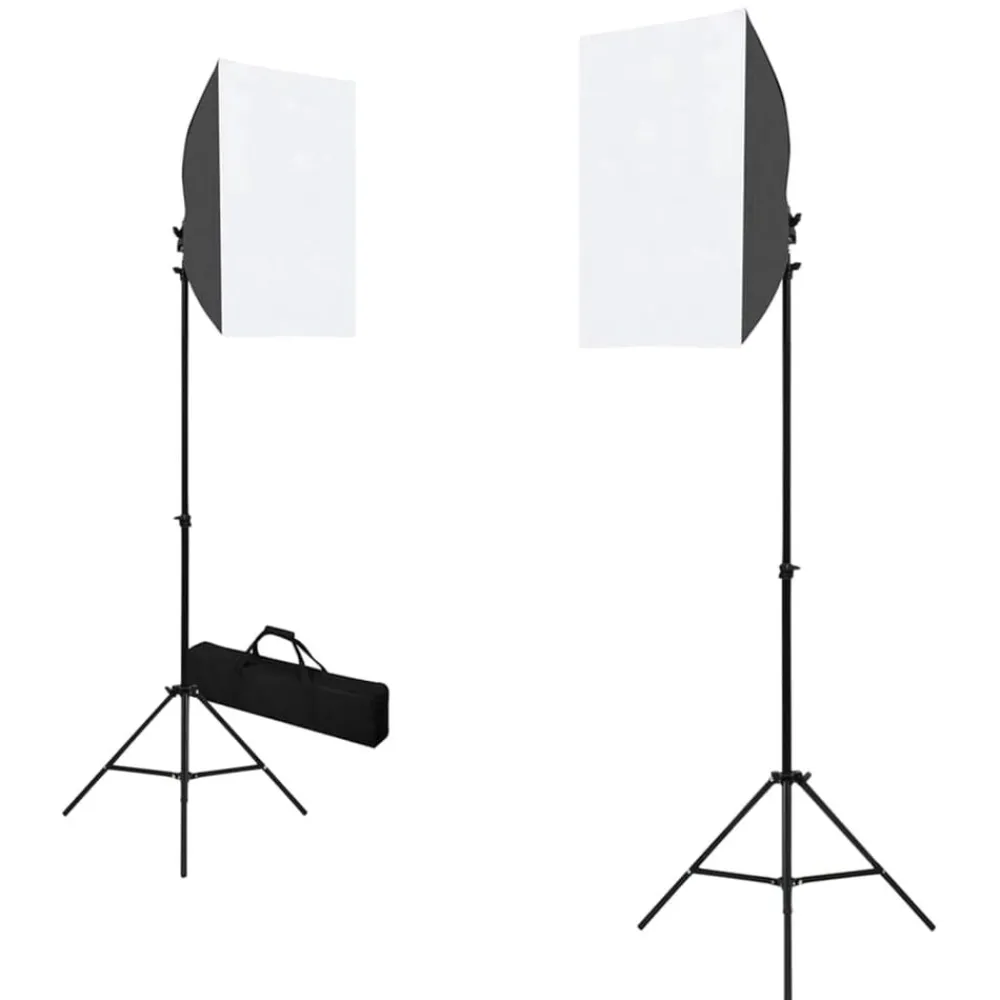 vidaXL Kit de estudio fotográfico con luces softbox y fondo Verde Discount