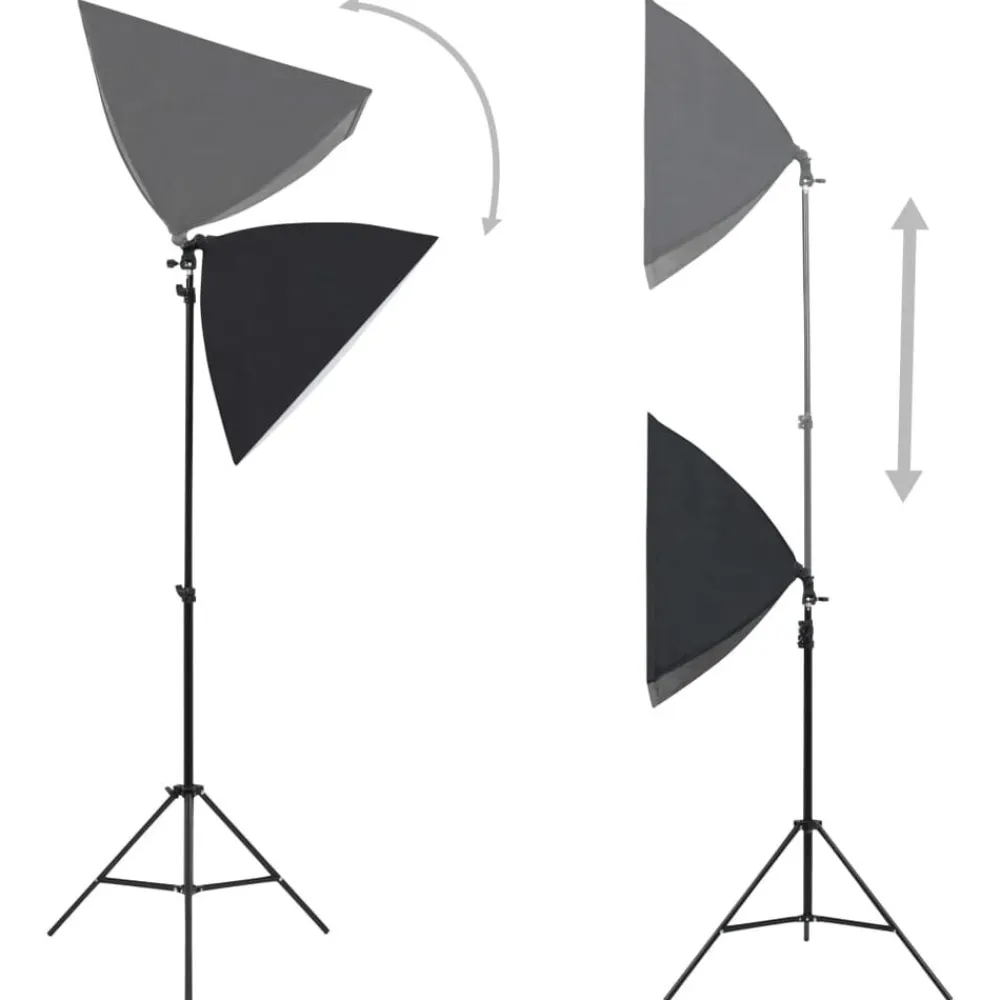 vidaXL Kit de estudio fotográfico con luces softbox y fondo Verde Discount