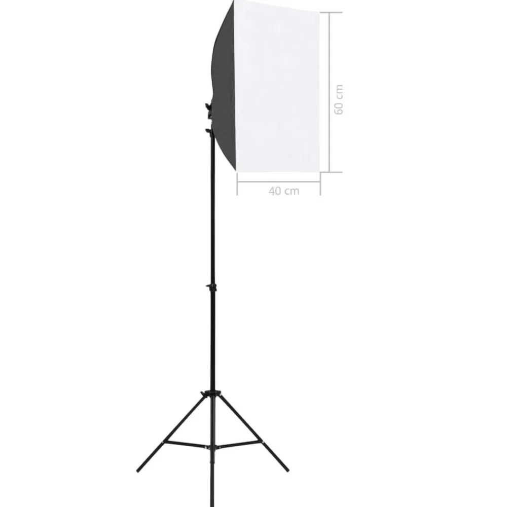 vidaXL Kit de estudio fotográfico con luces softbox y fondo Verde Discount