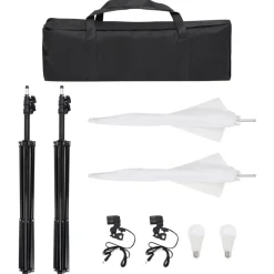 vidaXL Kit de estudio fotográfico con set de luces, fondo y reflector Clearance
