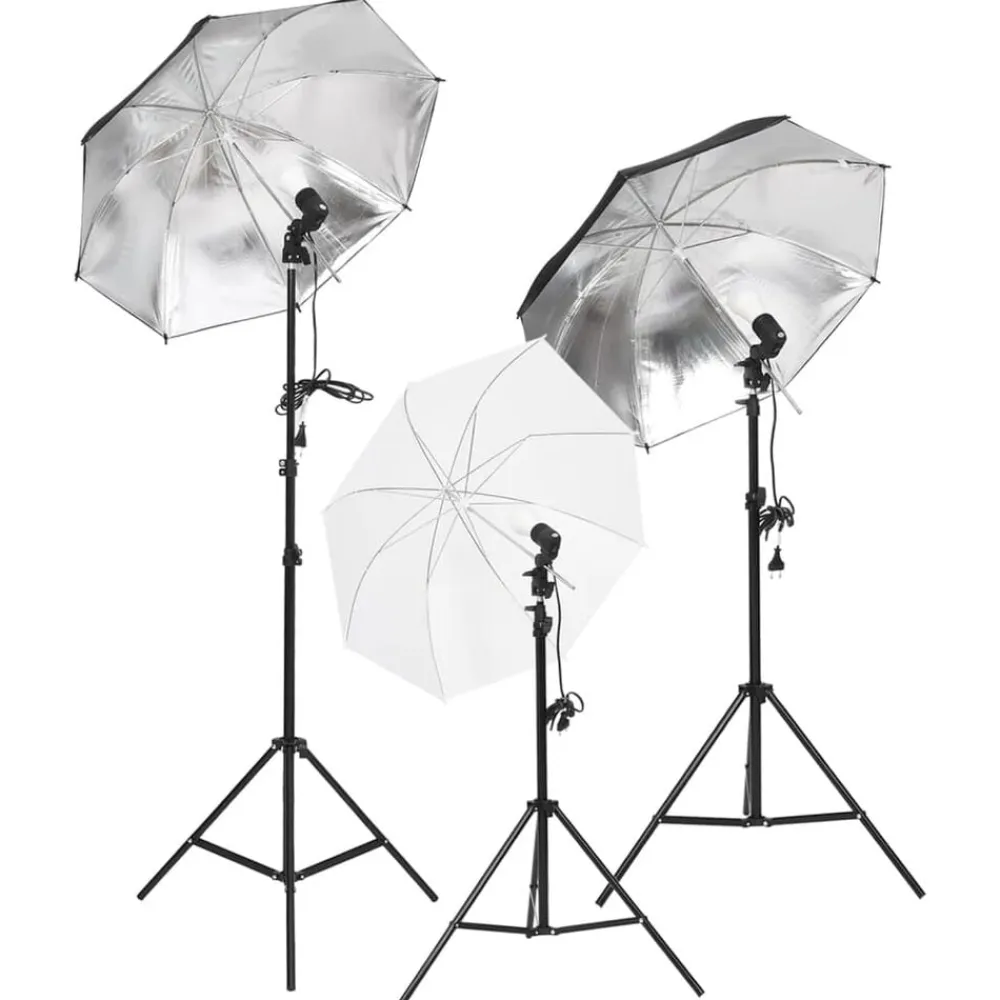 vidaXL Kit de estudio fotográfico con set de luces y fondo Clearance