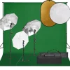 vidaXL Kit de estudio fotográfico con set de luces, fondo y reflector Hot