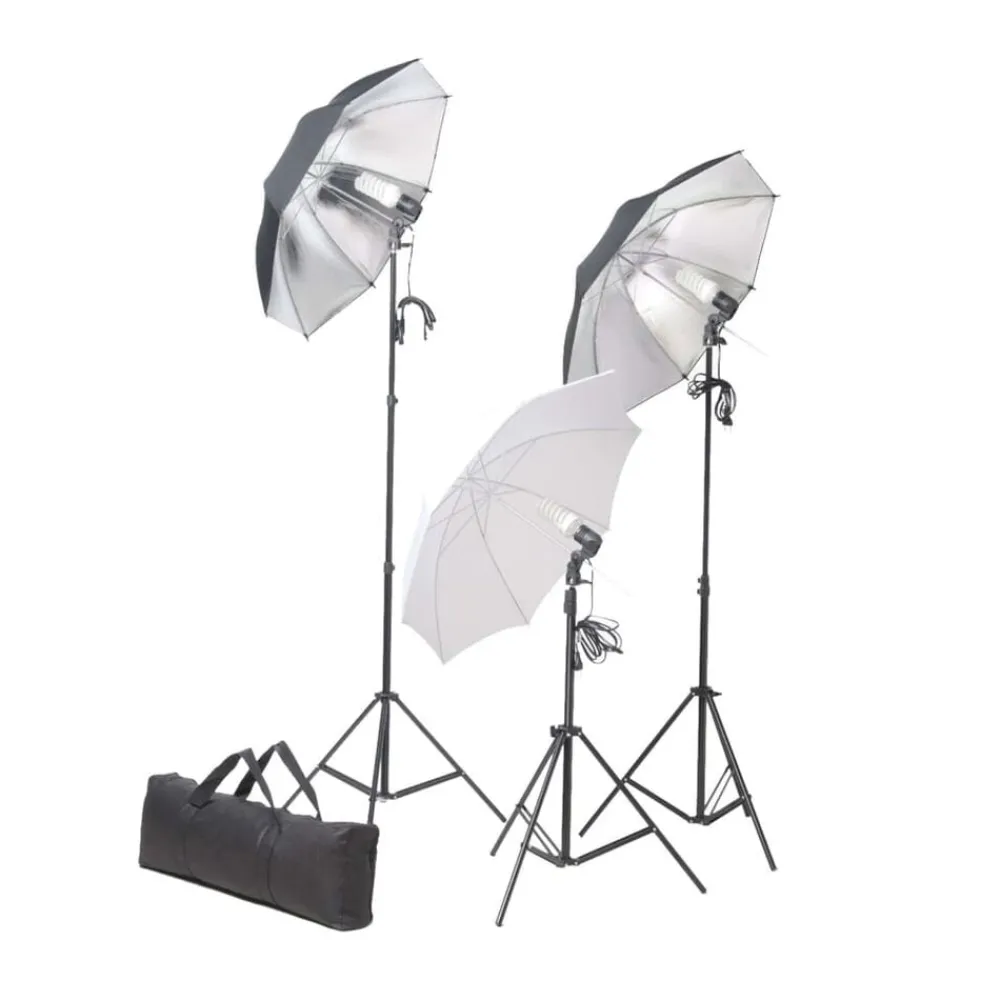 vidaXL Kit de estudio fotográfico con set de luces y fondo Verde Best