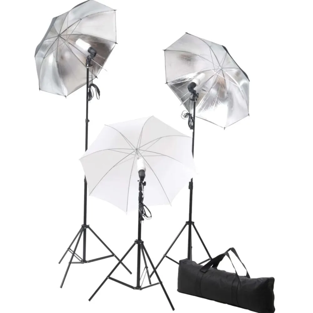 vidaXL Kit de estudio fotográfico con set de luces y fondo Verde Best