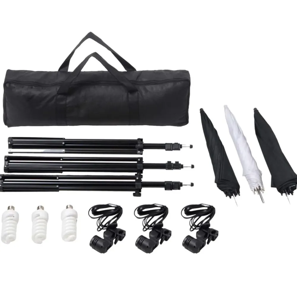 vidaXL Kit de estudio fotográfico con set de luces y fondo Verde Best