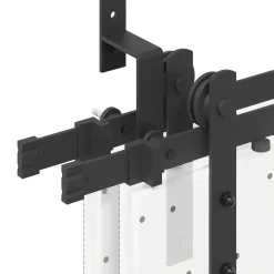 vidaXL Kit de herrajes para puertas correderas acero negro 183 cm Outlet