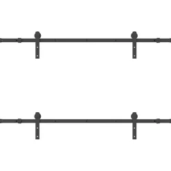 vidaXL Kit de herrajes para puertas correderas acero negro 183 cm Outlet