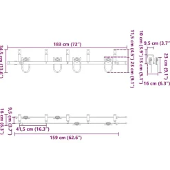 vidaXL Materiales De Construcción-Kit de herrajes para puertas correderas acero negro 183 cm