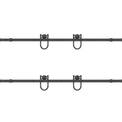 vidaXL Materiales De Construcción-Kit de herrajes para puertas correderas acero negro 183 cm