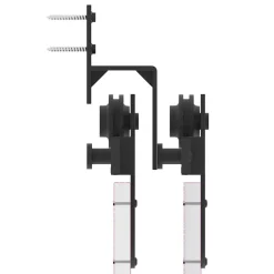 vidaXL Materiales De Construcción-Kit de herrajes para puertas correderas acero negro 183 cm