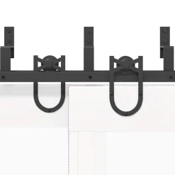 vidaXL Materiales De Construcción-Kit de herrajes para puertas correderas acero negro 183 cm