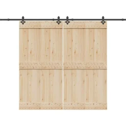 vidaXL Materiales De Construcción-Kit de herrajes para puertas correderas acero negro 305 cm