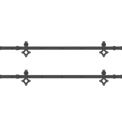 vidaXL Materiales De Construcción-Kit de herrajes para puertas correderas acero negro 305 cm